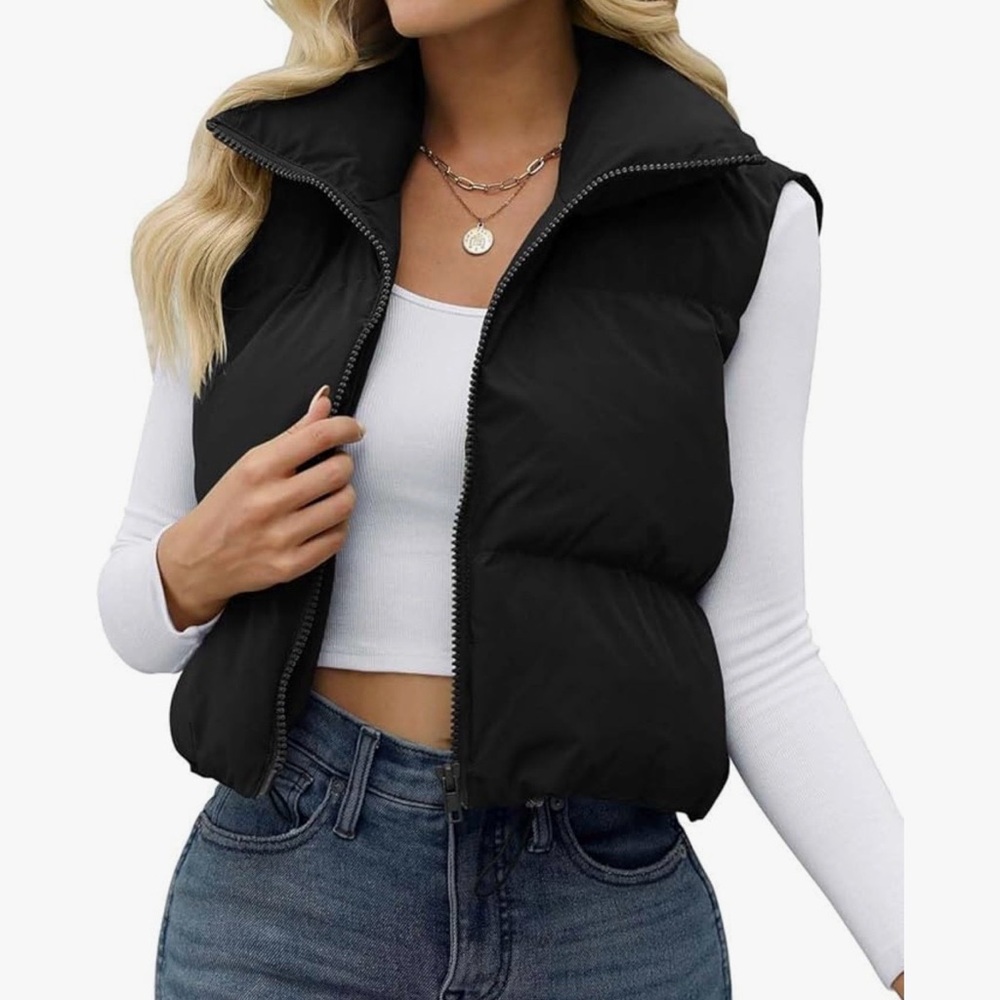 Black Women's Puffer Vest